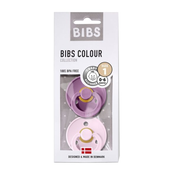 BIBS Colour cumlík 2 ks (Lavender/Baby Pink), 0-6 mes