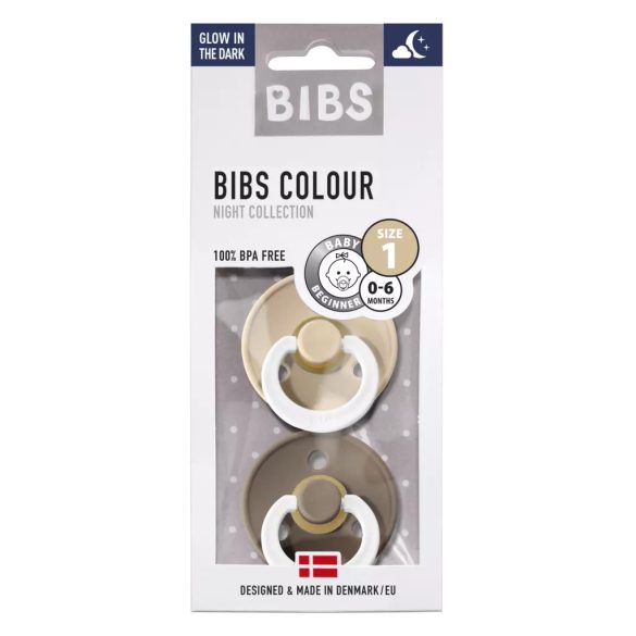 BIBS Colour cumlík 2 ks Ivory/Dark Oak 0-6 mes