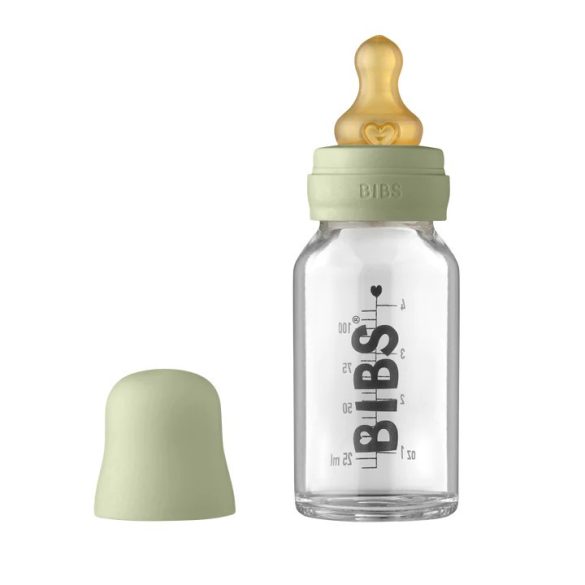 BIBS Baby Bottle sklenená fľaša 110ml Sage