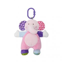 Lorelli Toys plyšová hračka na kočík - Ružový sloník