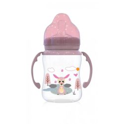 Baby Care dojčenská fľaša s držiakmi 250ml - Blush Pink