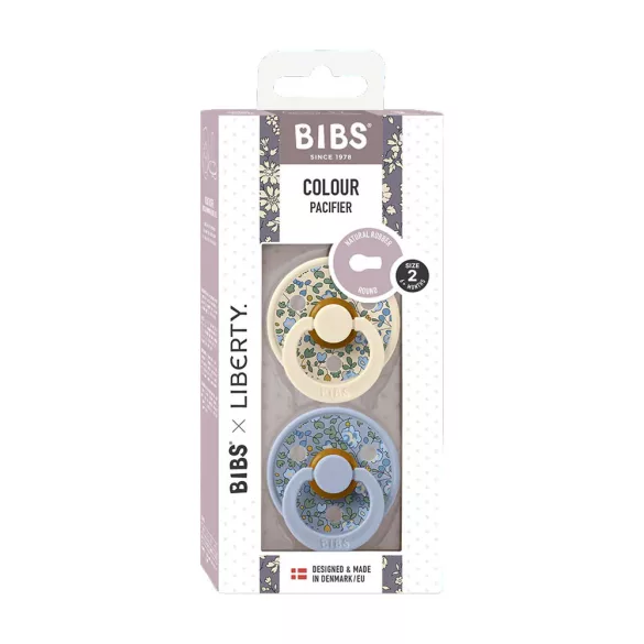 BIBS Liberty Colour cumlíky z prírodného kaučuku 2ks - veľkosť 2 - Ivory / Baby Blue