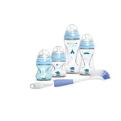   Nuvita súprava fliaš + Mimic kefa na umývanie fliaš - Blue - 10051