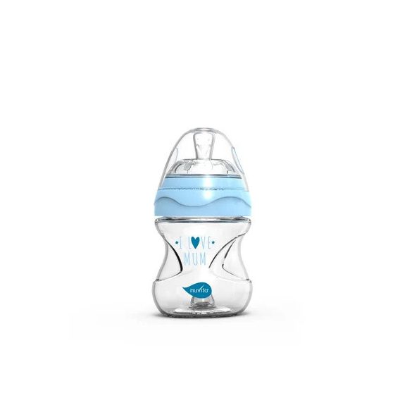 Nuvita Collection sklenená dojčenská fľaša 140ml - blue - 6013