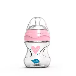   Nuvita Collection sklenená dojčenská fľaša 140ml - pink - 6013
