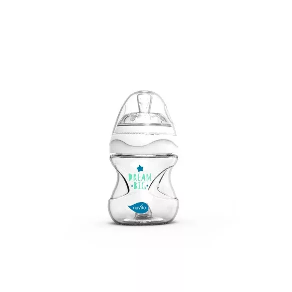 Nuvita Collection sklenená dojčenská fľaša 140ml - white - 6013