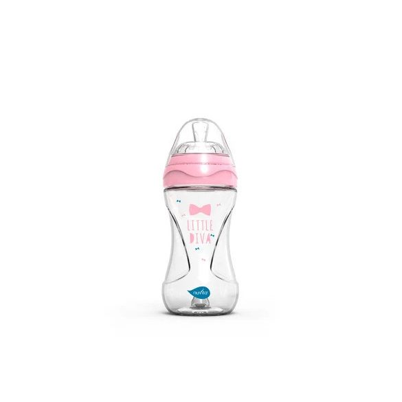 Nuvita Collection sklenená dojčenská fľaša 240ml - pink - 6033