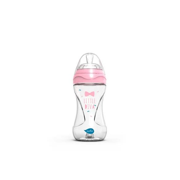 Nuvita Collection sklenená dojčenská fľaša 240ml - pink - 6033