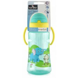   Baby Care Safari športová fľaša so slamkou 330 ml - green