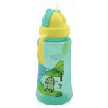 Baby Care Safari športová fľaša so slamkou 330 ml - green