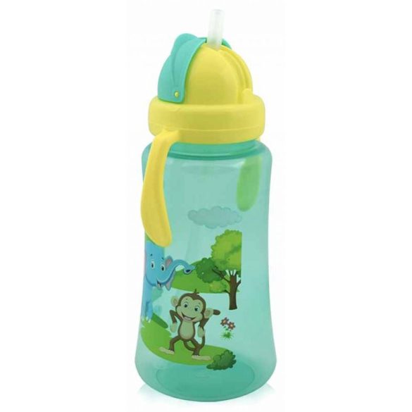 Baby Care Safari športová fľaša so slamkou 330 ml - green