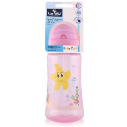 Baby Care Ocean športová fľaša so slamkou 330 ml - pink