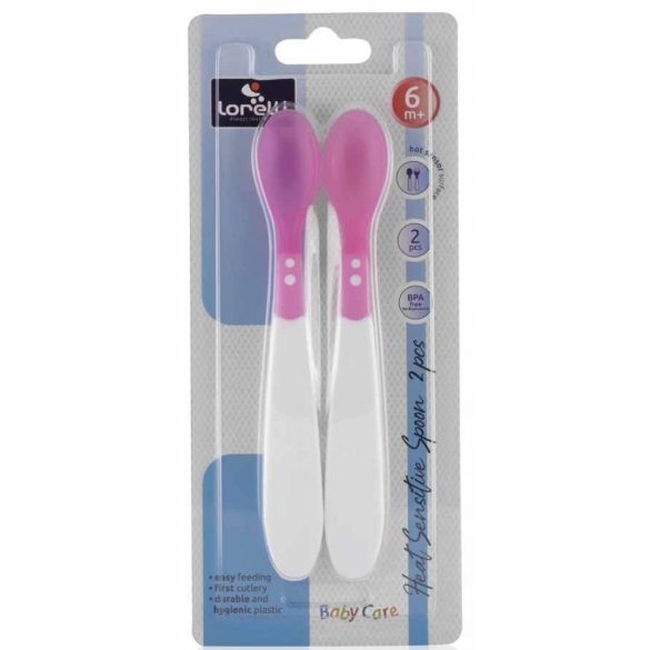 Baby Care set termosenzitívnych lyžičiek 2ks - pink