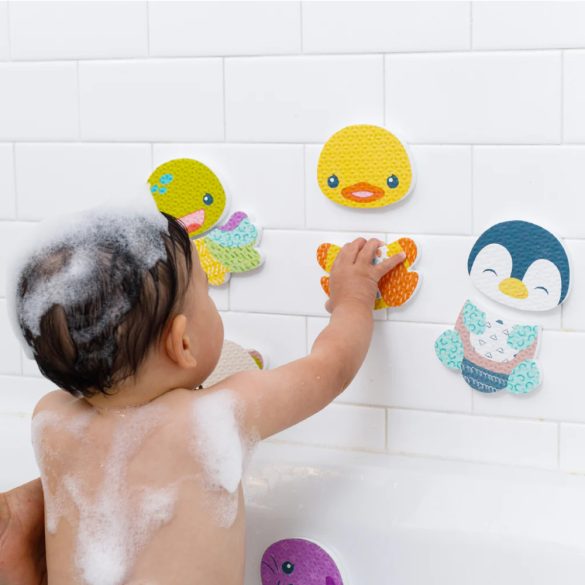 Infantino Mix & Match Bath Sticker Pals penové nálepky zvierat do kúpeľa