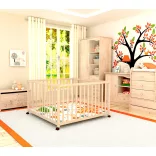 Timba Timba 3 120x120 skládací, zdvíhateľný, pojazdný detský ohrádka - Jantár