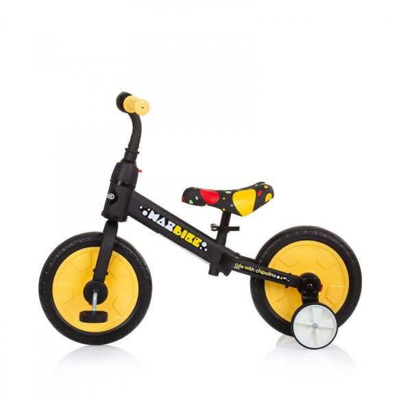 Chipolino Max Bike bicykel s pomocnými kolieskami - Yellow