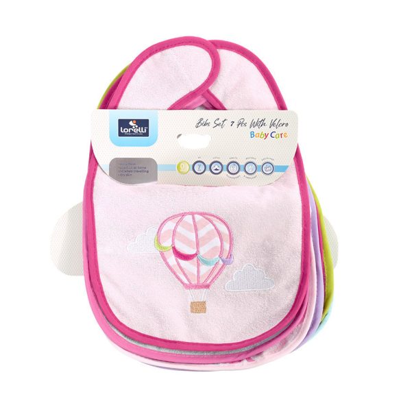 Baby Care podbradníky na suchý zips 7ks - Girl