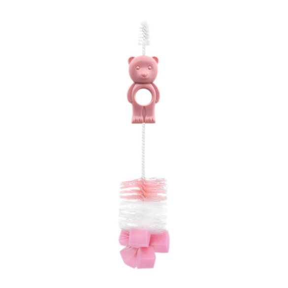 Baby Care kefa na čistenie fliaš a cumlíkov Macík - Bear Blush Pink