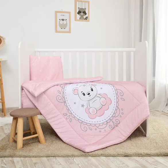 Lorelli 3-dielna sada posteľnej bielizne – Little Bear Pink