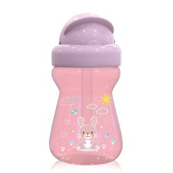   Baby Care Mini športová fľaša so slamkou 200ml - Animals Blush Pink