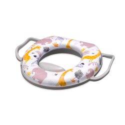   Lorelli polstrovaná redukcia na WC s rukoväťou - Grey Animals