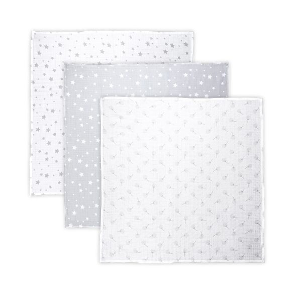 Lorelli mušelínové prikrývky pre deti 80x80 cm - Trio Grey Mix