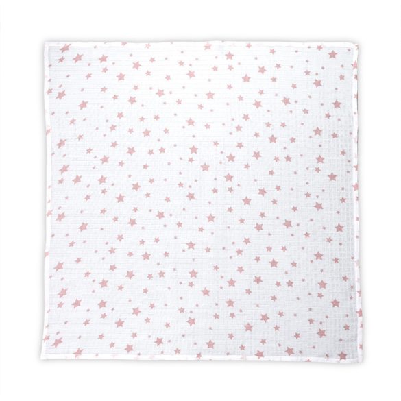 Lorelli mušelínová prikrývka pre deti 80x80 cm - White With Rose St