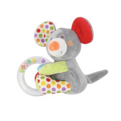Lorelli Toys plyšová hračka s krúžkom - Myška