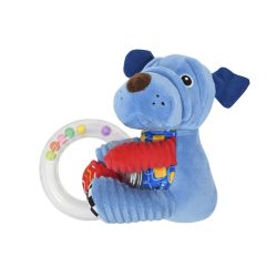 Lorelli Toys plyšová hračka s krúžkom - Modrý psík