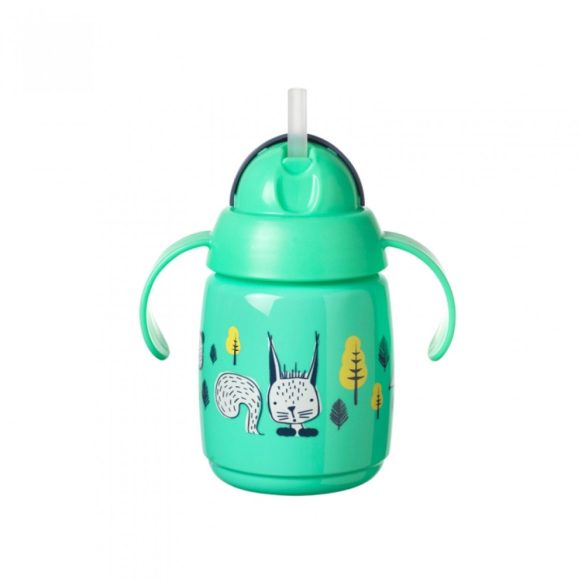 Tommee Tippee Superstar training straw netečúci hrnček so slamkou zelený 300ml