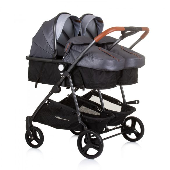 Chipolino Duo Smart kočík pre dvojičky - Silver Gray