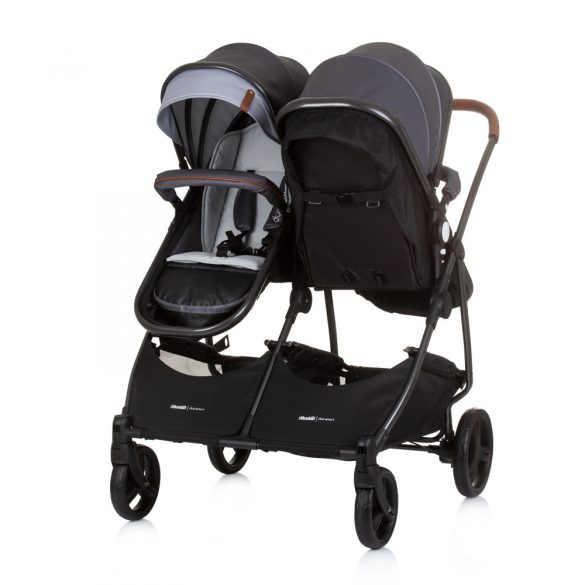 Chipolino Duo Smart kočík pre dvojičky - Silver Gray