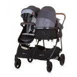 Chipolino Duo Smart kočík pre dvojičky - Silver Gray