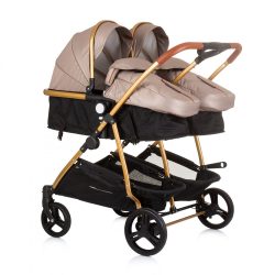 Chipolino Duo Smart kočík pre dvojičky - Golden Beige