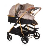 Chipolino Duo Smart kočík pre dvojičky - Golden Beige
