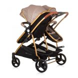 Chipolino Duo Smart kočík pre dvojičky - Golden Beige