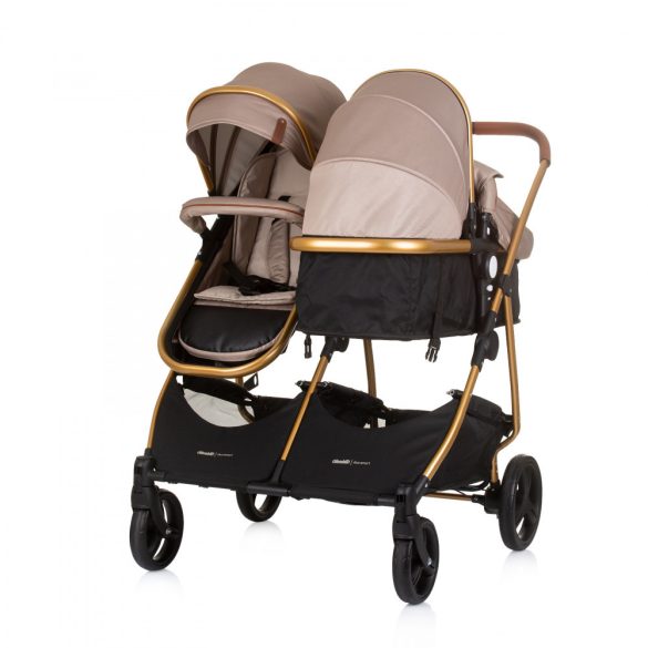 Chipolino Duo Smart kočík pre dvojičky - Golden Beige