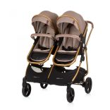 Chipolino Duo Smart kočík pre dvojičky - Golden Beige
