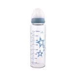 Baby Care sklenená anti-colic fľaša 240ml - Blue