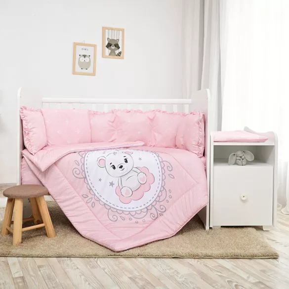 Sada posteľnej bielizne Lorelli Trend pre kombinované postele – Little Bear Pink