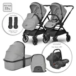 Multifunkčný kočík Lorelli Reya 3 v 1 s otočnou rukoväťou + autosedačka Joy – Grey