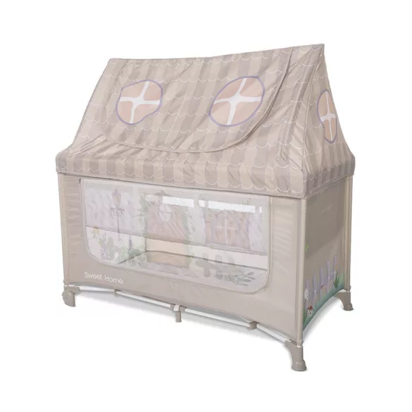 Lorelli Sweet Home 2, multifunkčná cestovná postieľka so strieškou – Beige
