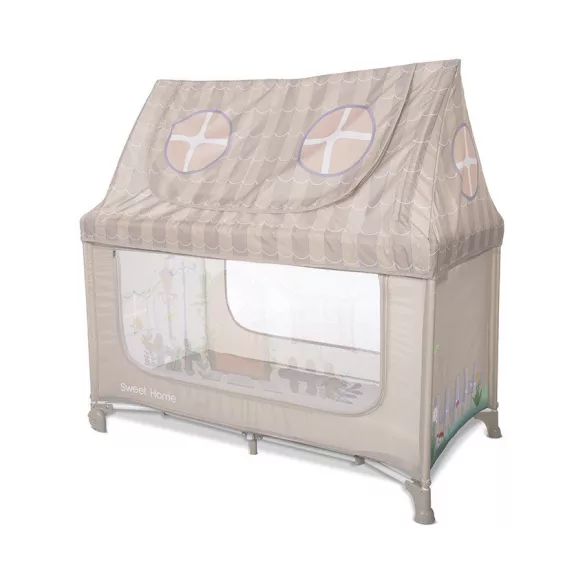 Lorelli Sweet Home 2, multifunkčná cestovná postieľka so strieškou – Beige