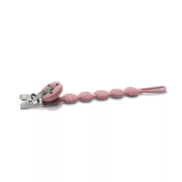 Lorelli klip na cumlík z prírodného silikónu - Deep Pink
