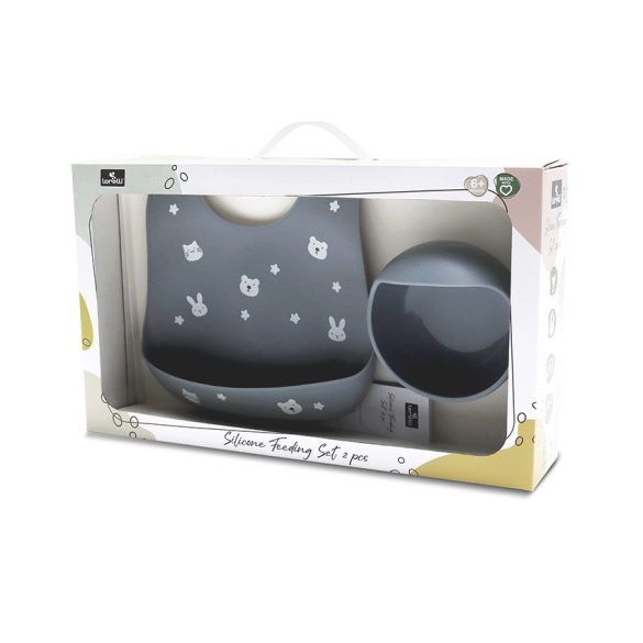 Lorelli prírodná silikónová súprava na kŕmenie 2 ks - Grey
