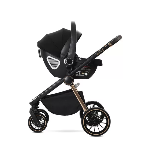 Lorelli Bianca 3v1 kočík pre novorodencov s nosičom Lorelli Aria Luxe – Black (2 kusy)