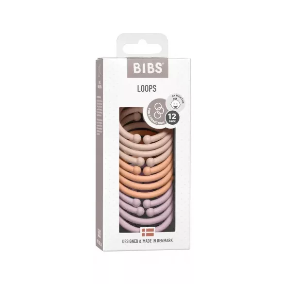 BIBS Karikák, (Púderrózsaszín - hamvas lila - barack)
