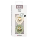 BIBS Colour 2-es szett, szimmetrikus cumifej, (Krémfehér/Zsálya), 0-6 hó