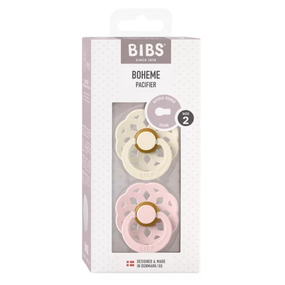 BIBS Boheme cumlík 2 ks (Ivory/Blossom) 6-18 mes.