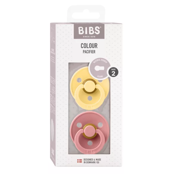 BIBS Colour 2-es szett, (Krémsárga/Tearózsa), 6-18 hó